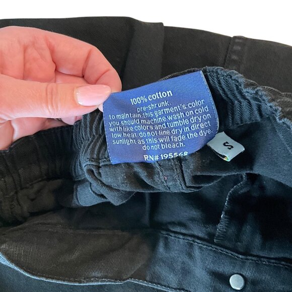 Big Bud Press Chino Pants Womens Small Black Pleated Tapered Twill Trousers - Picture 8 of 9